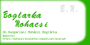 boglarka mohacsi business card