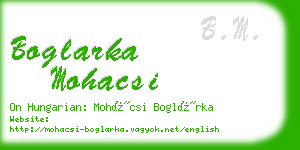 boglarka mohacsi business card